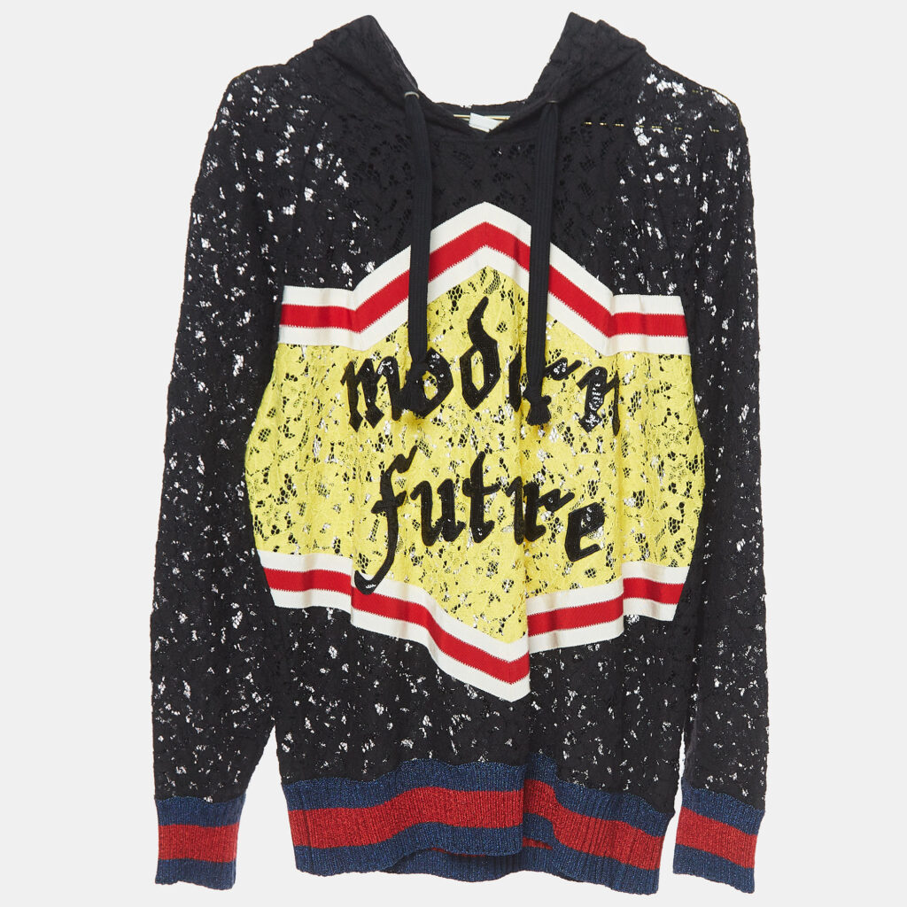 luxury-women-gucci-used-clothes-p918791-005 Gucci Black Lace Modern Future Hoodie S