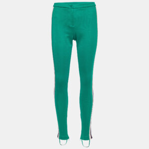 Gucci Green Tech-jersey Side Stripe Stirrup Leggings XS