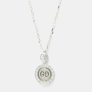 Gucci Icon 18K White Gold and Diamond Pendant Necklace