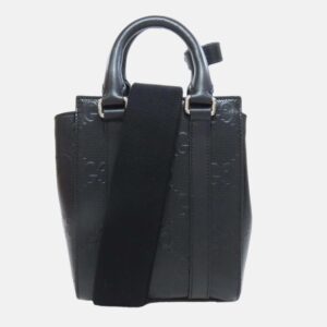 Gucci calf leather GG embossed handbag