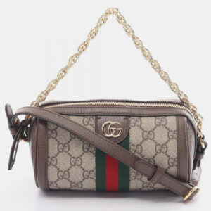 Gucci Ophidia Gg Supreme Coated Canvas Leather Beige Brown Multicolor Shoulder Bag