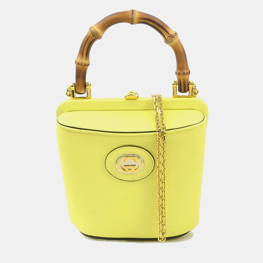 luxury-women-gucci-used-handbags-p1072123-001 Gucci Leather Yellow Bamboo Handbag