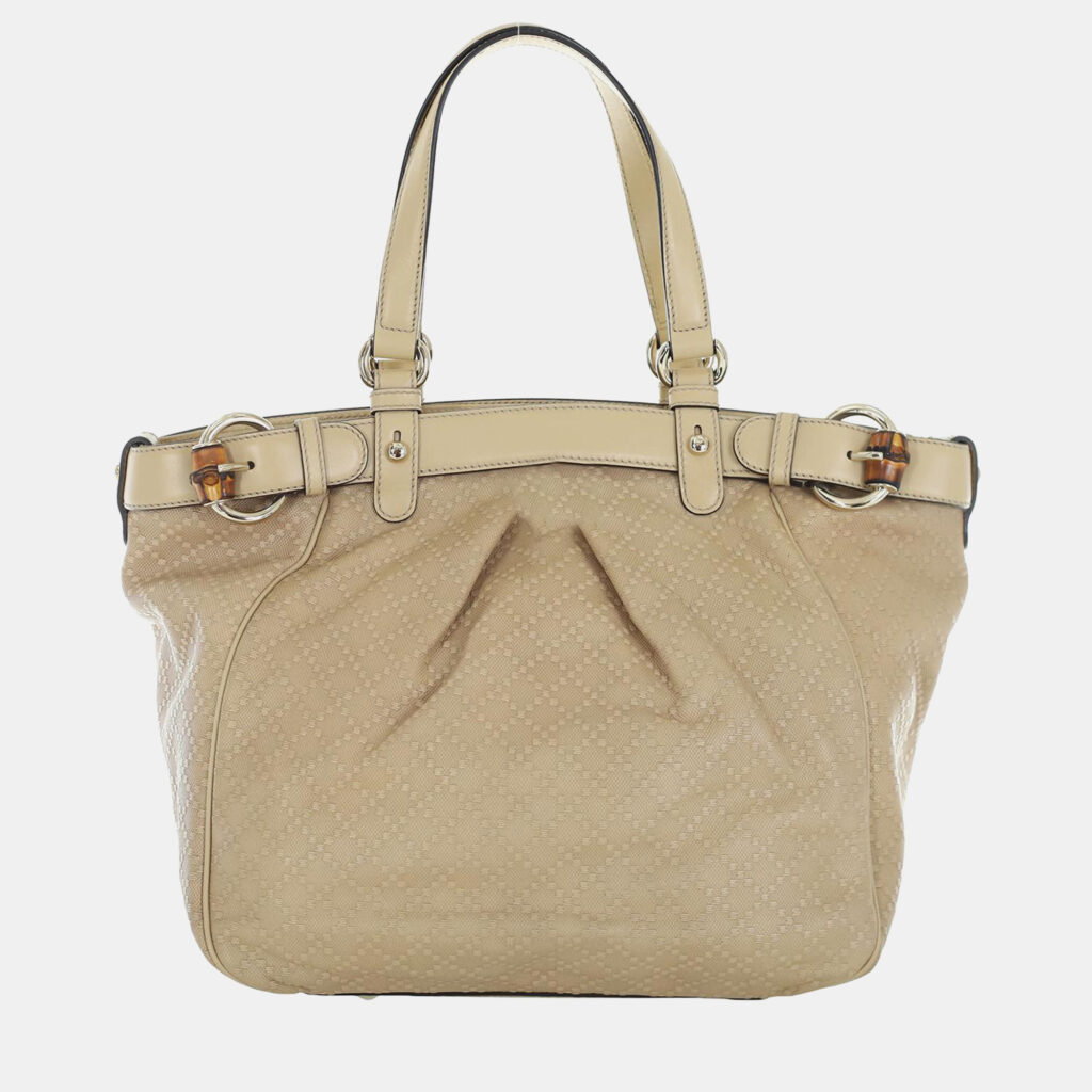 luxury-women-gucci-used-handbags-p1074402-006 Gucci Leather Bamboo Buckle Tote Bag