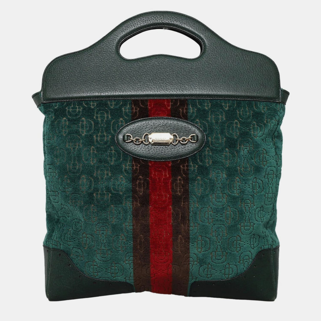 luxury-women-gucci-used-handbags-p1082214-002 Gucci Velvet Horsebit Shopper Bag