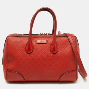 Gucci Orange Leather Bright Diamante Satchel