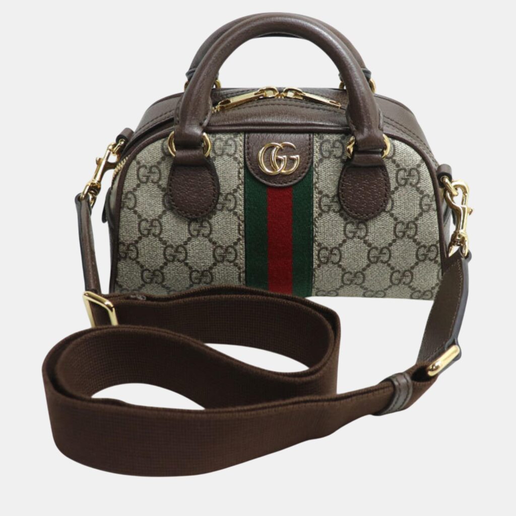 luxury-women-gucci-used-handbags-p1087327-017 Gucci Beige/Ebony Ophidia Shoulder Bag