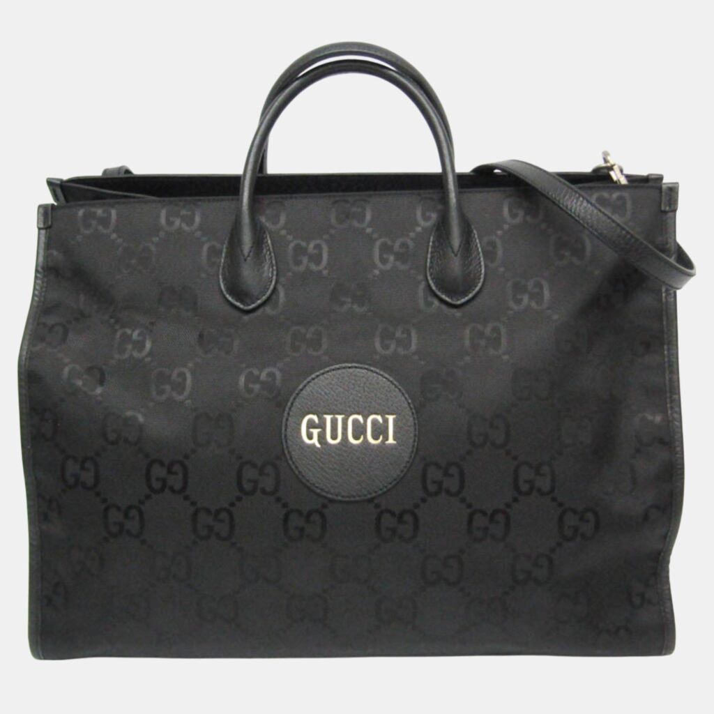 luxury-women-gucci-used-handbags-p1091018-002 Gucci Black Leather, Nylon Off The Grid Tote Bag