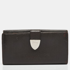 Gucci Brown Leather Signoria Continental Wallet