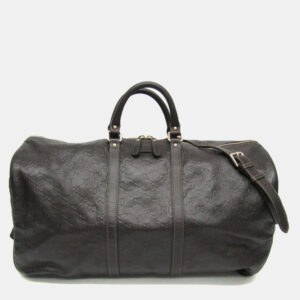 Gucci Dark Brown Leather Guccissima Handbag