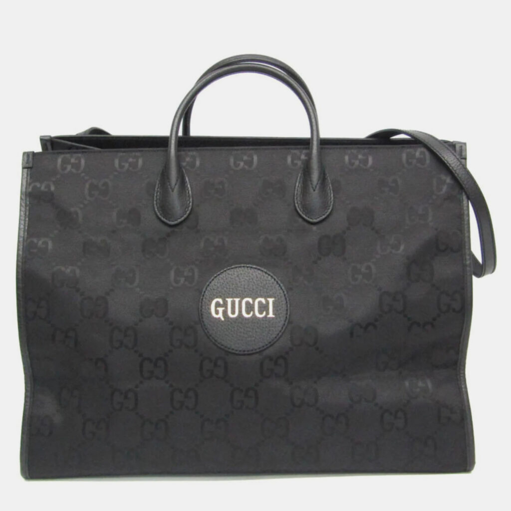 luxury-women-gucci-used-handbags-p1110964-008 Gucci Black Nylon Canvas/Leather Off The Grid GG Shoulder Bag