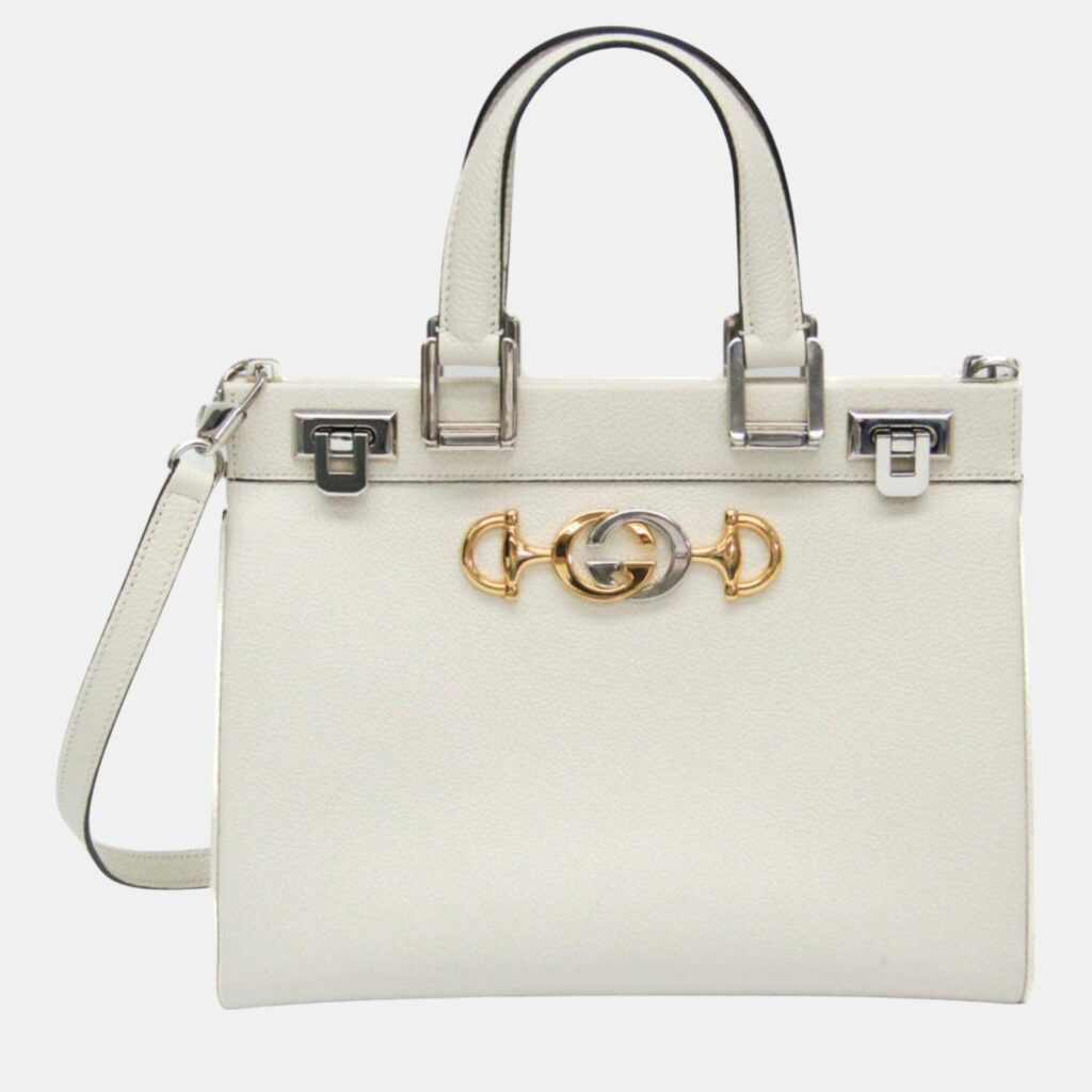 luxury-women-gucci-used-handbags-p1116714-013 Gucci White Zumi Leather Shoulder Bag