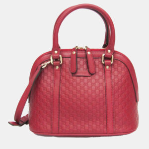 Gucci Red Leather Microguccissima Shoulder Bag