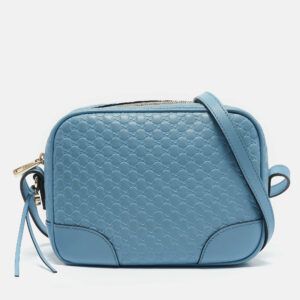 Gucci Light Blue Microguccissima Leather Bree Crossbody Bag
