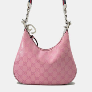 Gucci  Pink Pvc Canvas Attach Hobo Bag