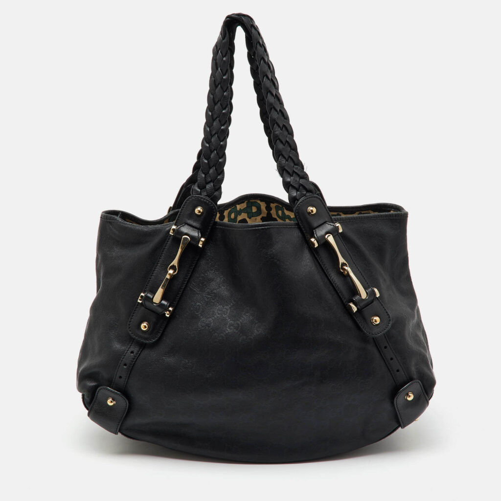 luxury-women-gucci-used-handbags-p1143382-019.jpg Gucci Black Guccissima Leather Pelham Shoulder Bag