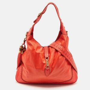 gucci red leather large new jackie hobo