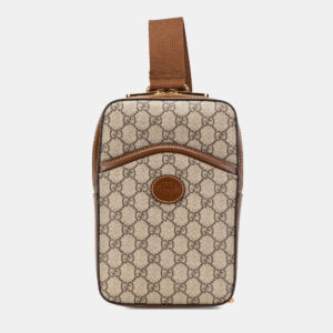 Gucci Brown GG Supreme Interlocking G Sling Bag