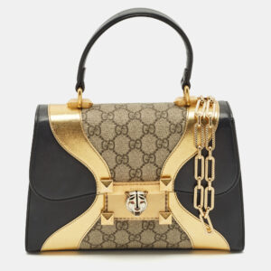 Gucci Tri Color GG Supreme Canvas and Leather Osiride Small Top Handle Bag