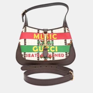 Gucci Multicolor Canvas and Leather Jackie 1961 Small Hobo Bag