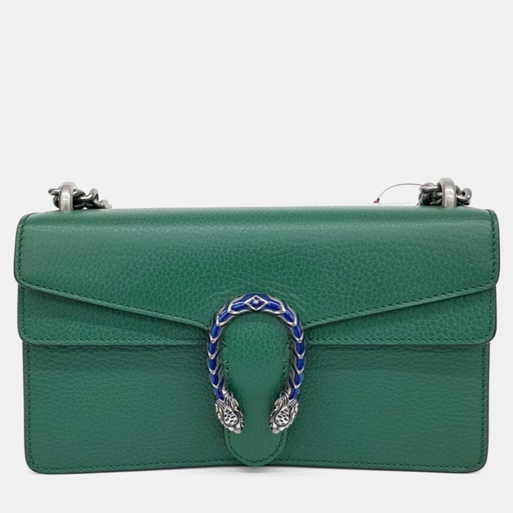 Gucci Green Leather Dionysus Chain Shoulder Bag