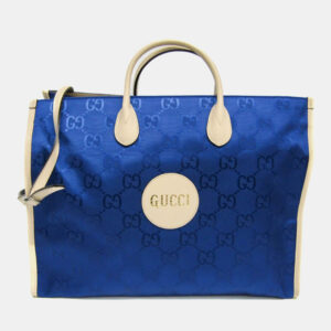 Gucci Blue Off-White Off The Grid GG Nylon Canvas Leather Shoulder Bag