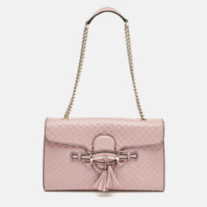 gucci pink microguccissima leather medium emily chain shoulder bag