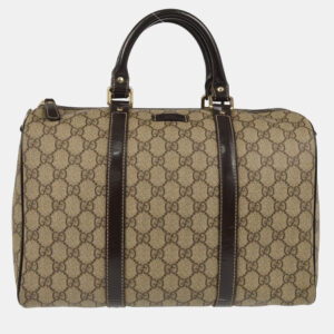 Gucci Gray Brown GG Supreme Duffle Bag