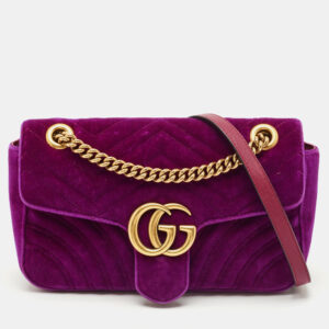 gucci purple matelasse velvet small gg marmont shoulder bag