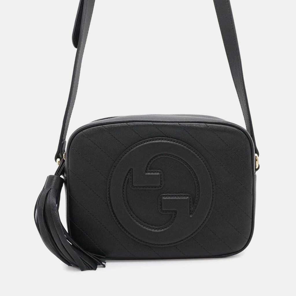 Gucci Black Leather Blondie Shoulder Bag Size Small