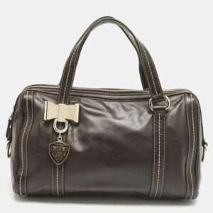 gucci choco brown leather duchessa boston bag