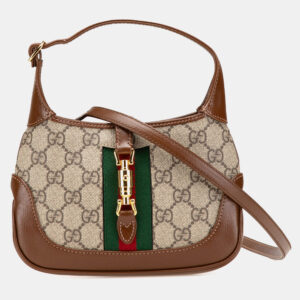 Gucci Beige Brown Mini GG Supreme Jackie 1961 Crossbody