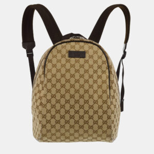 Gucci Beige GG Canvas Backpack