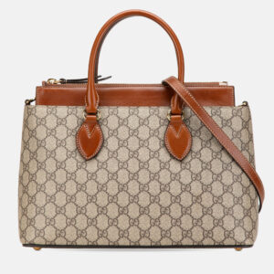 Gucci Beige GG Supreme Linea A Satchel