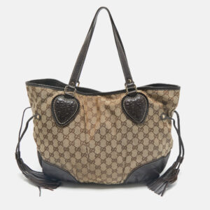 Gucci Beige/Brown GG Canvas and Leather Tribeca Tote