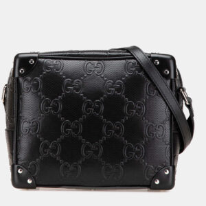 Gucci Black GG Embossed Leather Crossbody