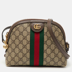 Gucci Beige/Brown GG Supreme Canvas and Leather Ophidia Bag