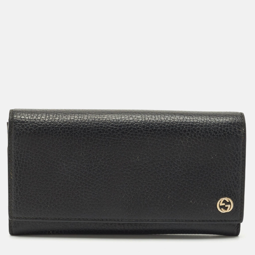 luxury-women-gucci-used-handbags-p1166536-013 Gucci Black Leather GG Marmont Continental Wallet