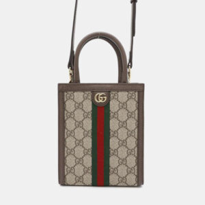 Gucci Ophidia Beige/Brown GG Supreme Leather Handbag