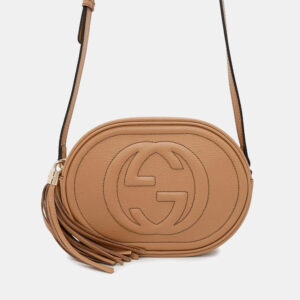 Gucci Soho Interlocking G Beige Leather Shoulder Bag