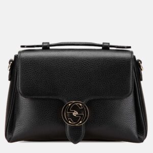Gucci Black Small Dollar Calf Interlocking G Satchel