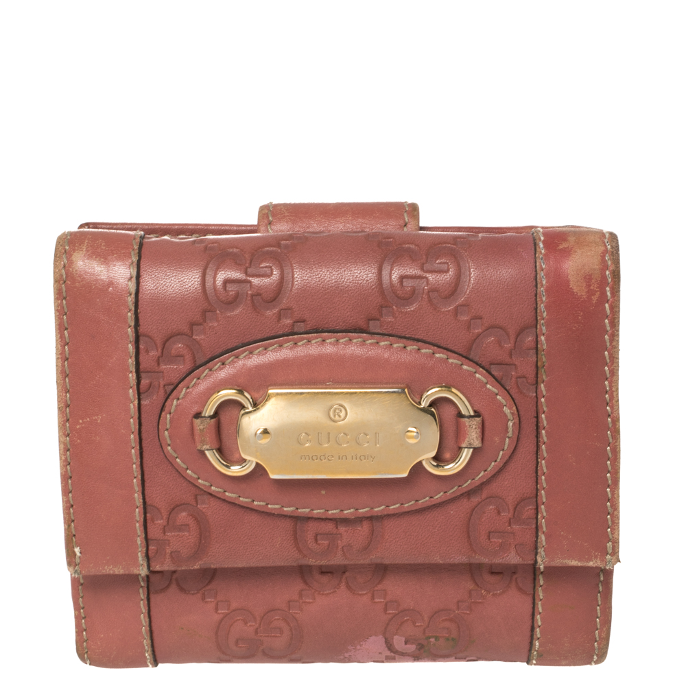 luxury-women-gucci-used-handbags-p441294-006 Gucci Pink Guccissima Leather French Wallet