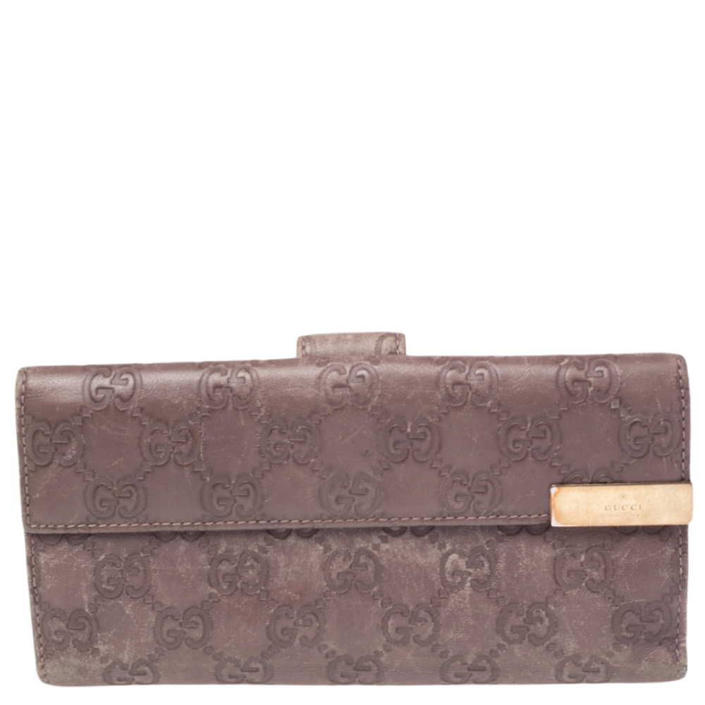 luxury-women-gucci-used-handbags-p482616-009 Gucci Old Rose Guccissima Leather Trademark Continental Wallet