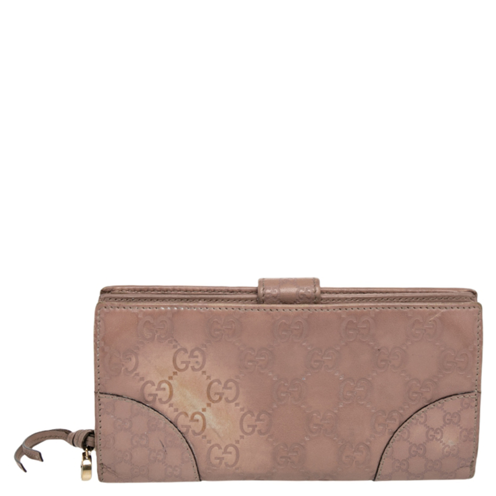 luxury-women-gucci-used-handbags-p482800-006 Gucci Beige Guccissima Leather Bree Bifold Wallet