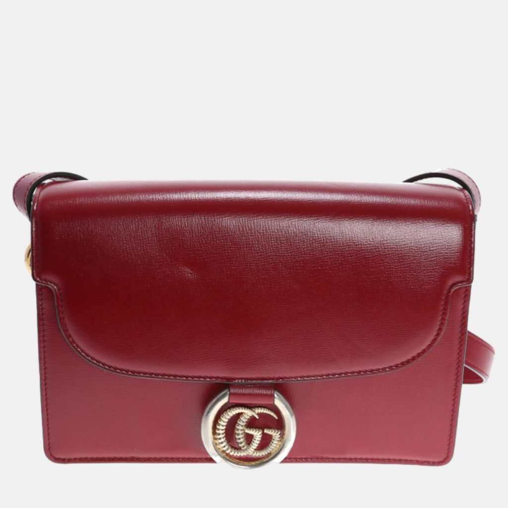 luxury-women-gucci-used-handbags-p896615-002 Gucci Red Leather Shoulder Bag (589474)