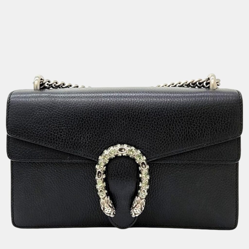 luxury-women-gucci-used-handbags-p896687-003 Gucci Black Leather Dionysus Shoulder Bag