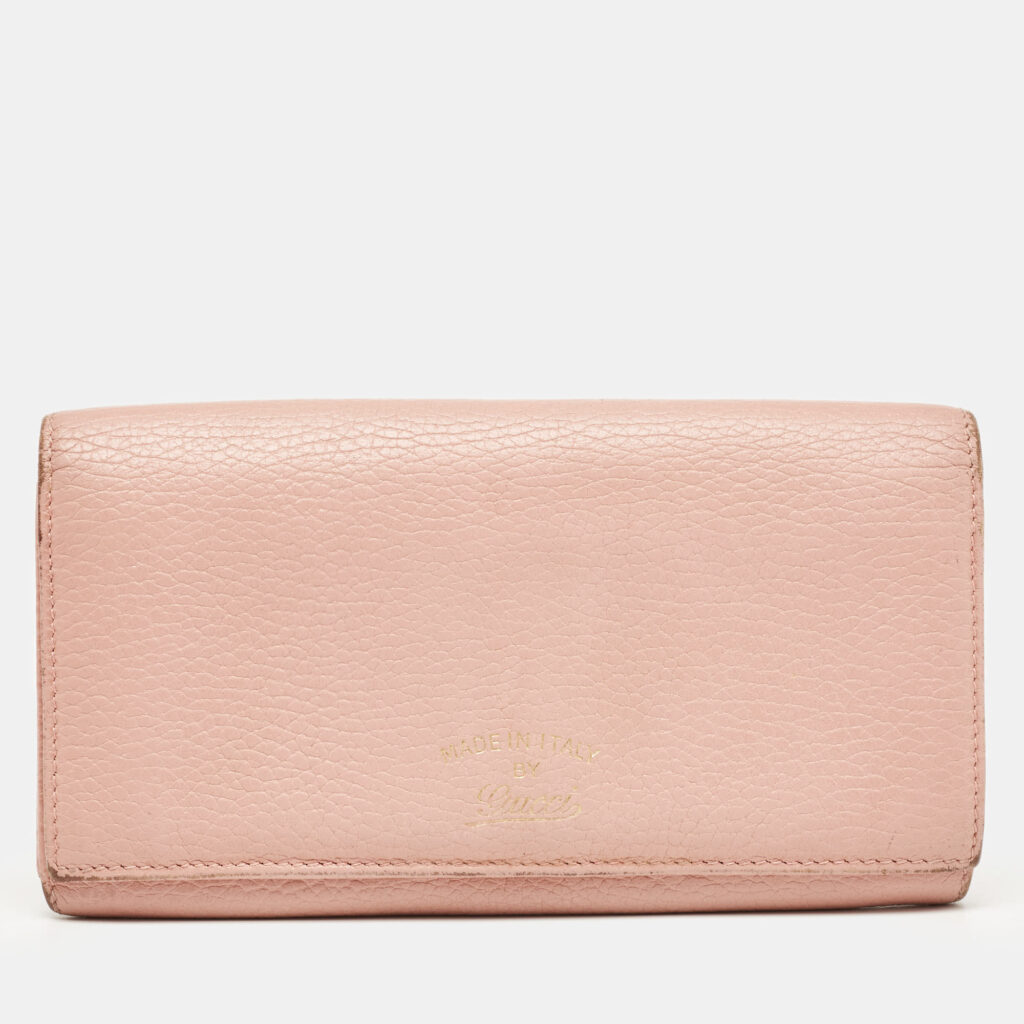 luxury-women-gucci-used-handbags-p929690-001 Gucci Old Rose Leather Swing Continental Wallet