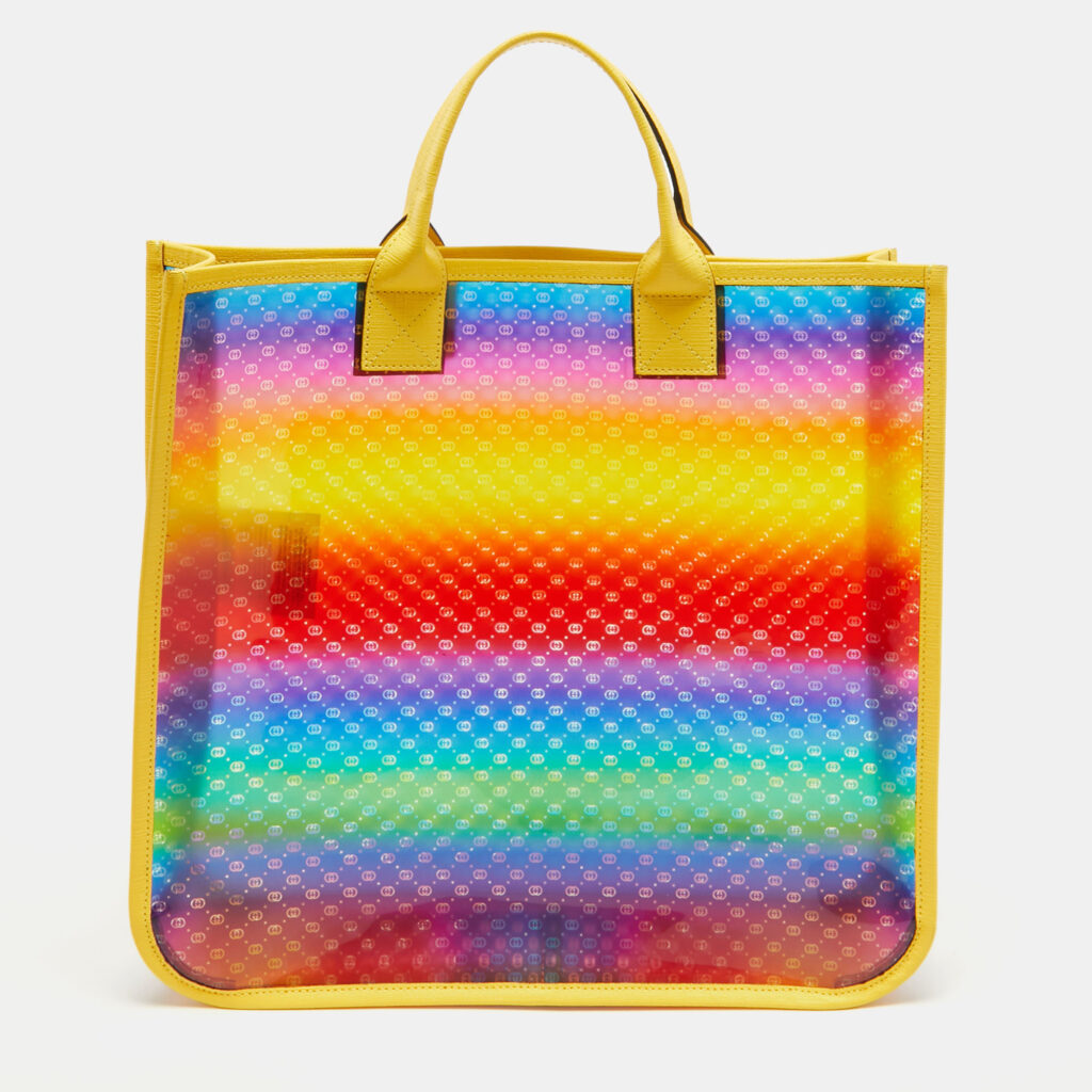 luxury-women-gucci-used-handbags-p942718-013 Gucci Multicolor Diamante Vinyl and Leather Tote