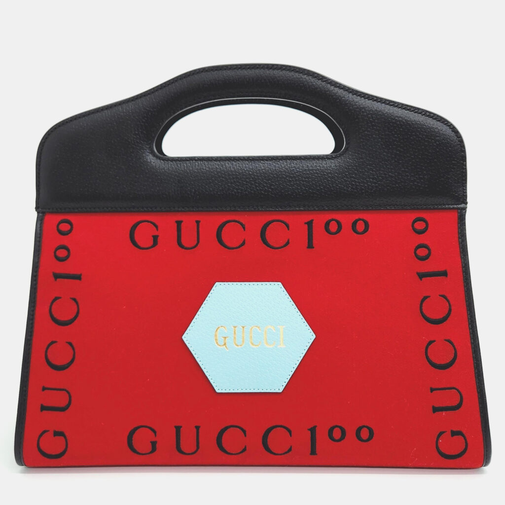 luxury-women-gucci-used-handbags-p949930-006 Gucci Red Leather 100th Anniversary Tote Bag