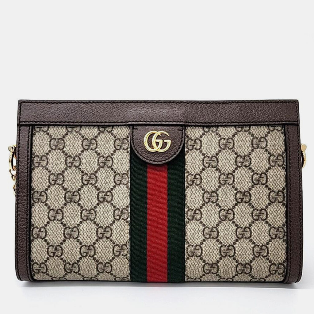 luxury-women-gucci-used-handbags-p973507-002 Gucci Beige GG Supreme Canvas Ophidia Shoulder Bag