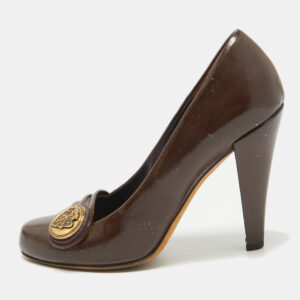 Gucci Brown Patent Leather Hysteria Pumps Size 36